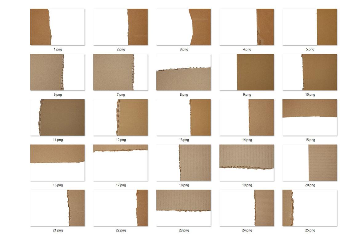 25 Torn Cardboard Overlay