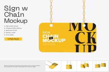 Hanging Advertising Sign Mockup