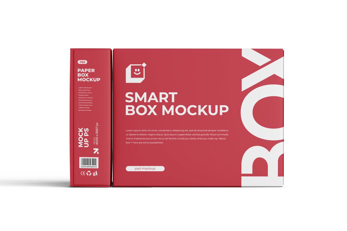 Flat Paper Box Mockup
