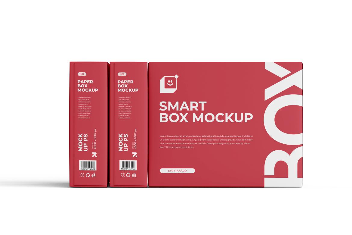 Flat Paper Box Mockup