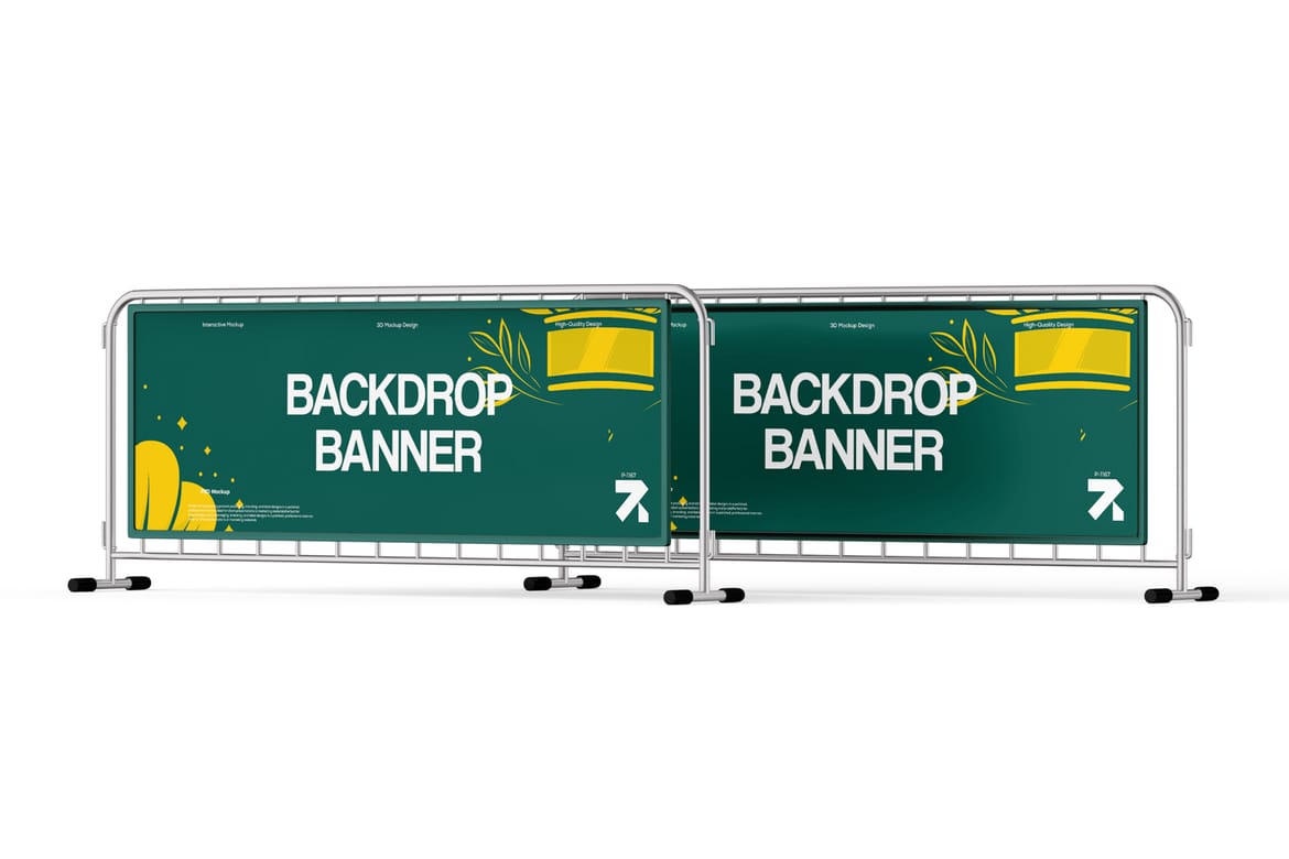 Advertising Crowd Barrier Banner Mockup