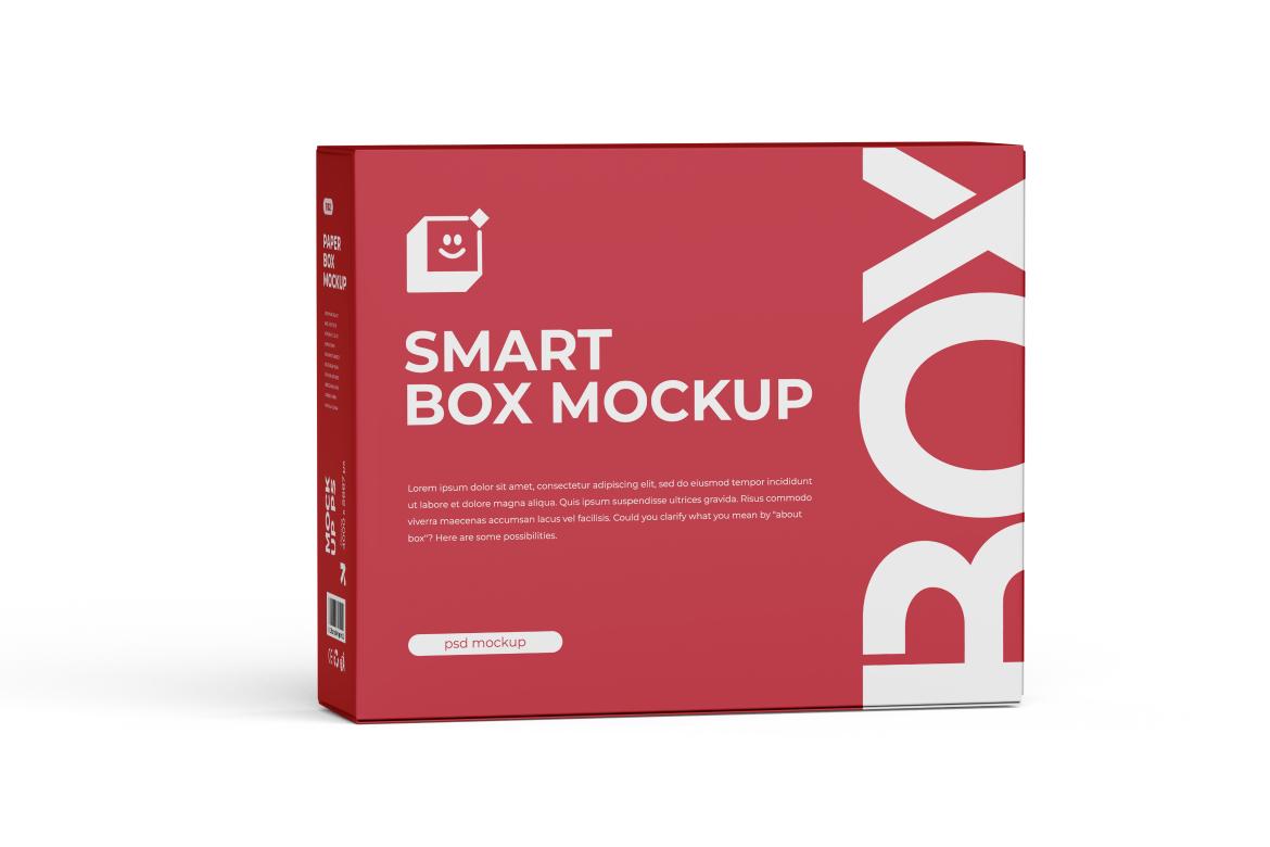 Flat Paper Box Mockup