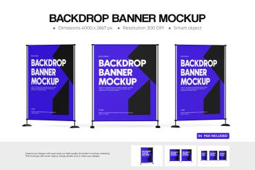 Street Backdrop Stand Mockup