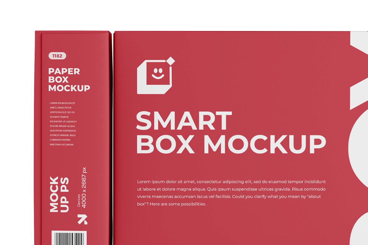 Flat Paper Box Mockup