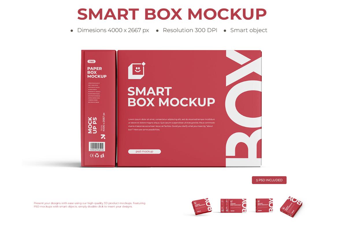 Flat Paper Box Mockup