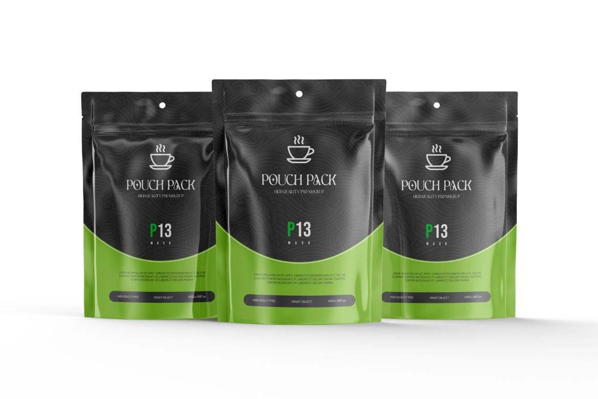 Glossy Plastic Foil Pouch Bag Mockup