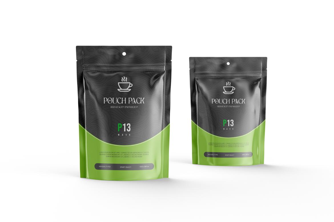 Glossy Plastic Foil Pouch Bag Mockup
