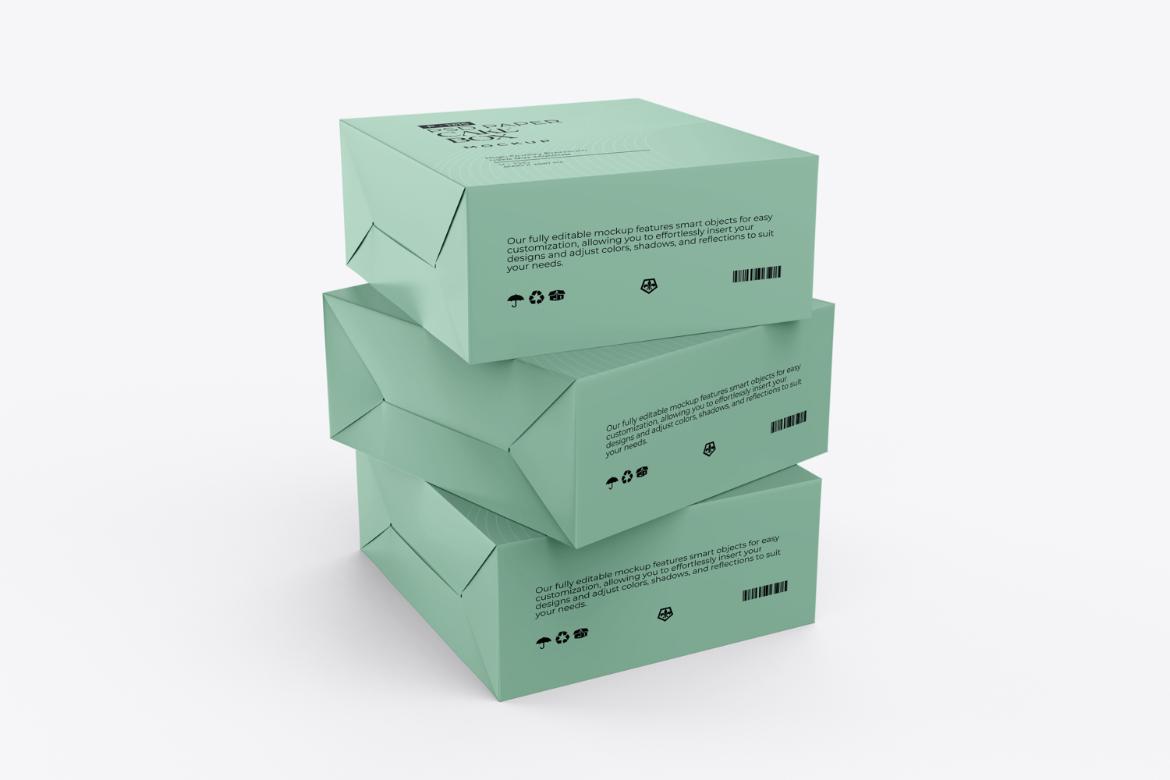 Paper Cake Box PSD Mockup
