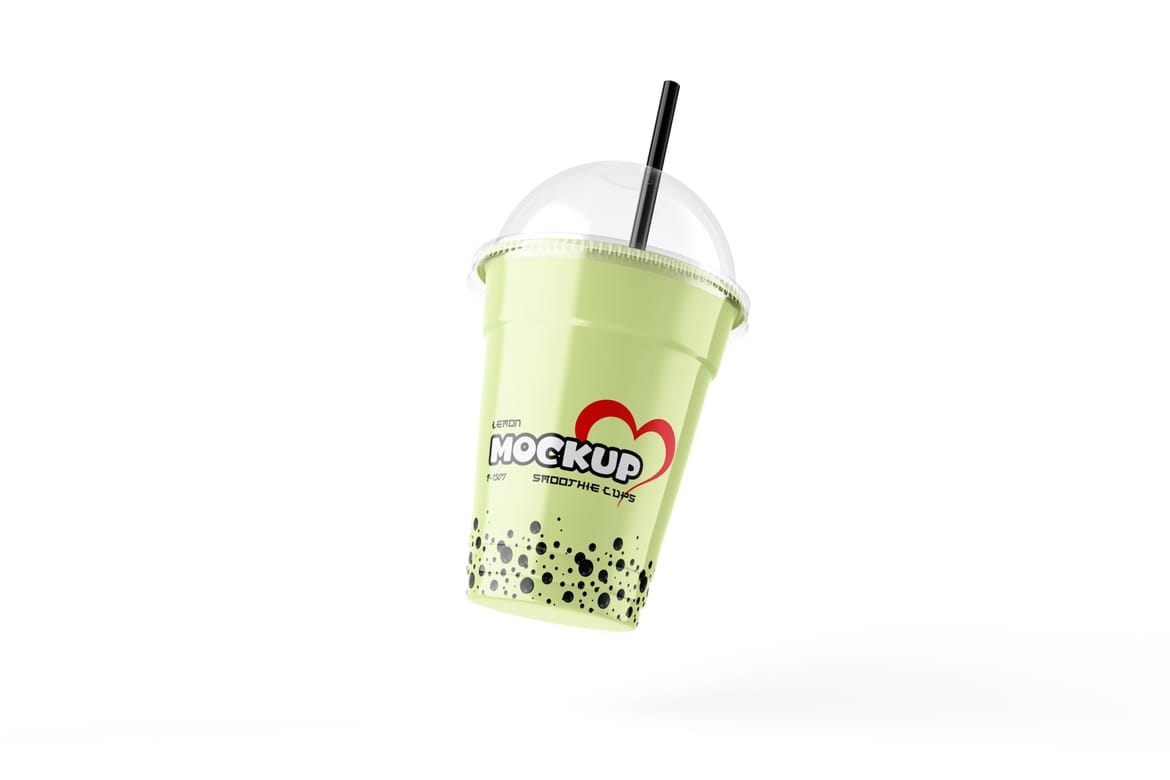 Smoothie Plastic Cup PSD Mockup