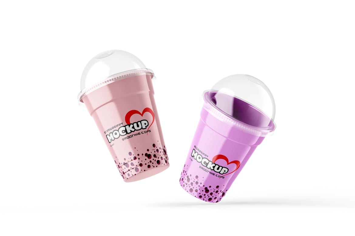 Smoothie Plastic Cup PSD Mockup