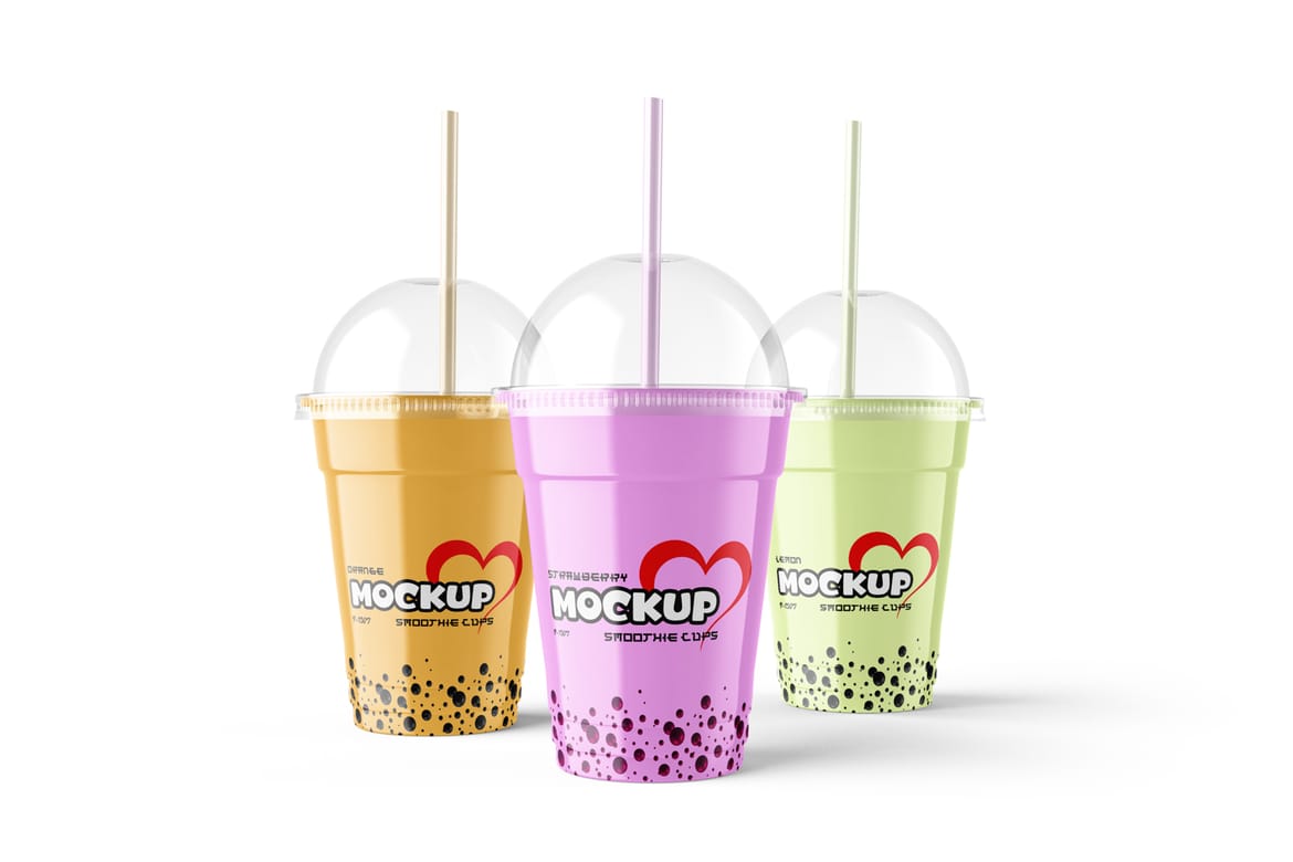 Smoothie Plastic Cup PSD Mockup