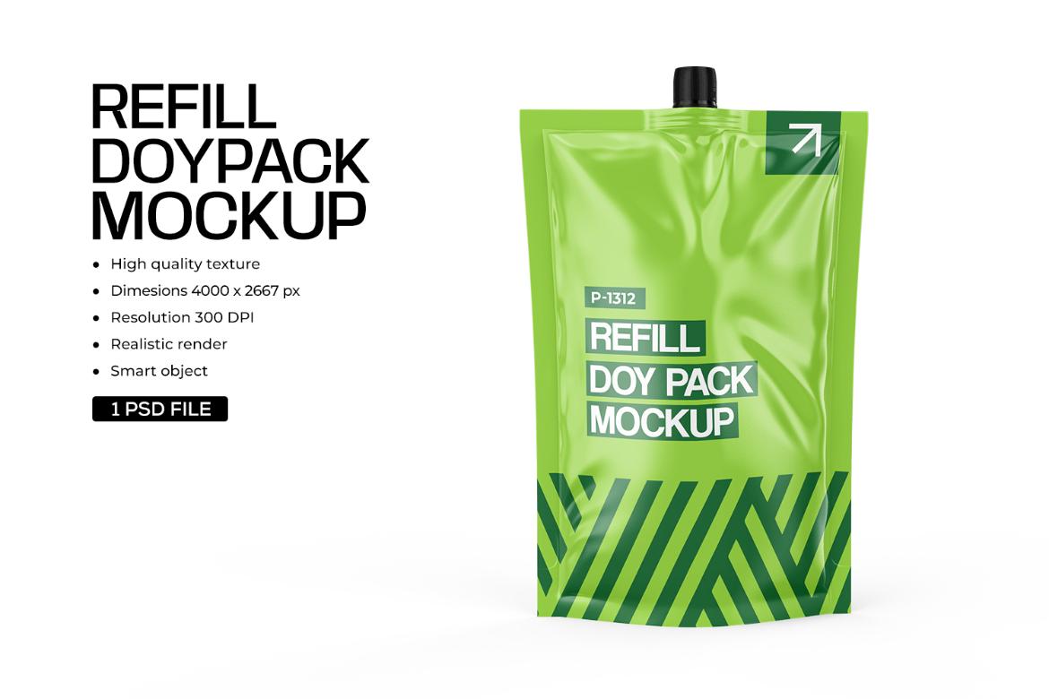 Realistic Spout Pouch Mockup