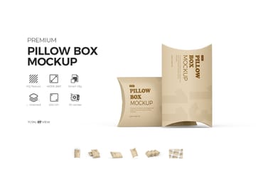 Pillow Box PSD Mockup