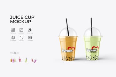 Smoothie Plastic Cup PSD Mockup