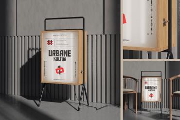 Advertising Floor Standing Light Box Mockup
