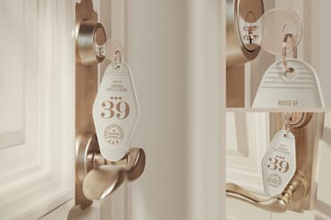 Hotel Keychain Hanging on a Ring Mockup