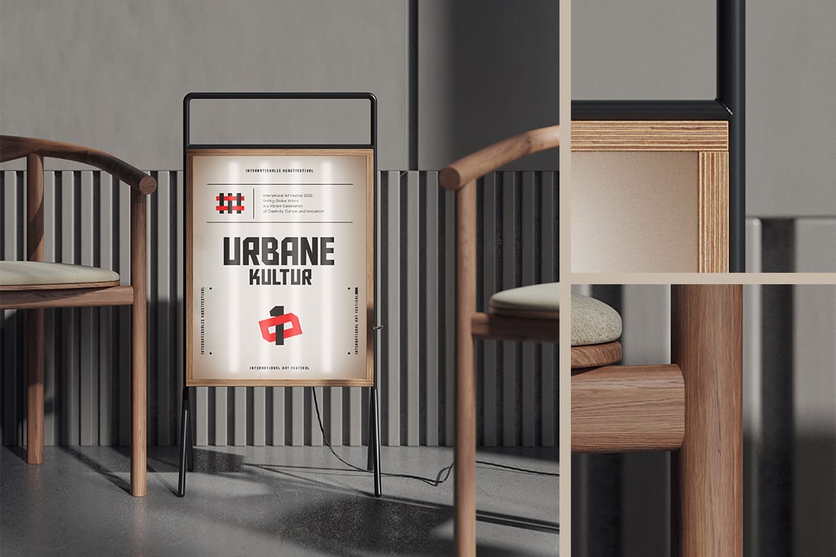 Advertising Floor Standing Light Box Mockup