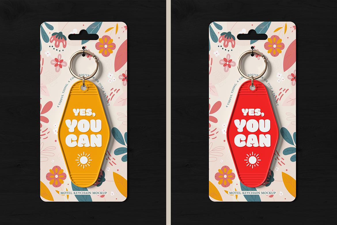 Motel Keychain in Packaging Mockup