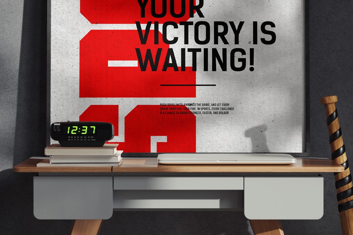 Poster in a Teenager's Room Mockup