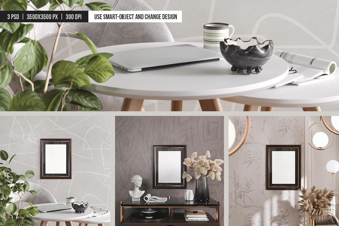 A4 Certificate Wall Frame Mockup