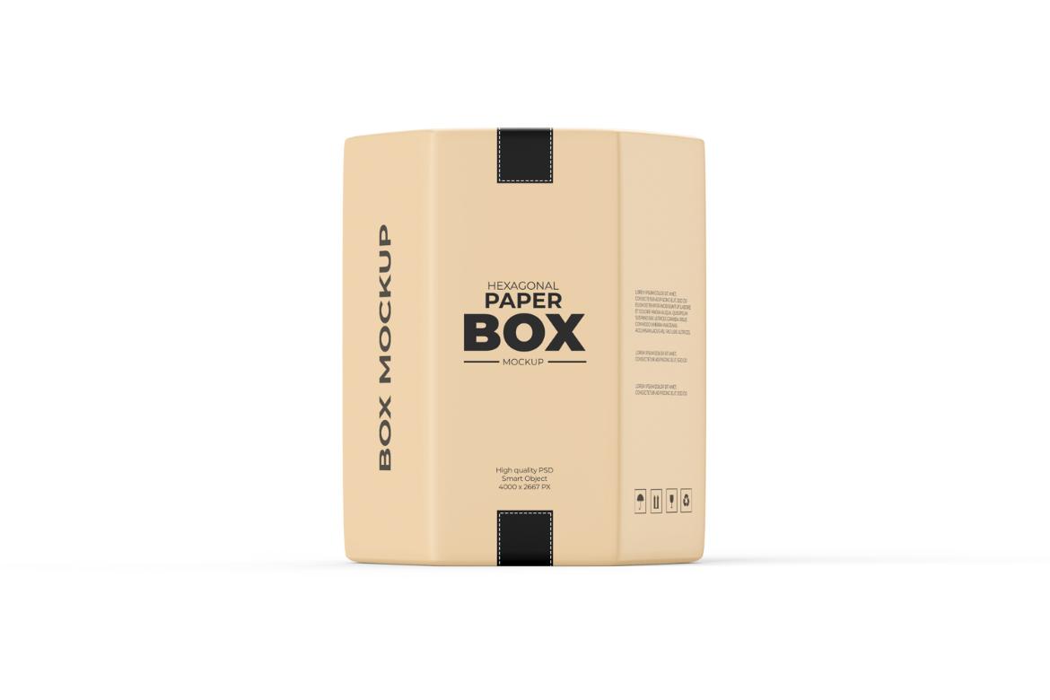 Custom Hexagonal Paper Box Mockup