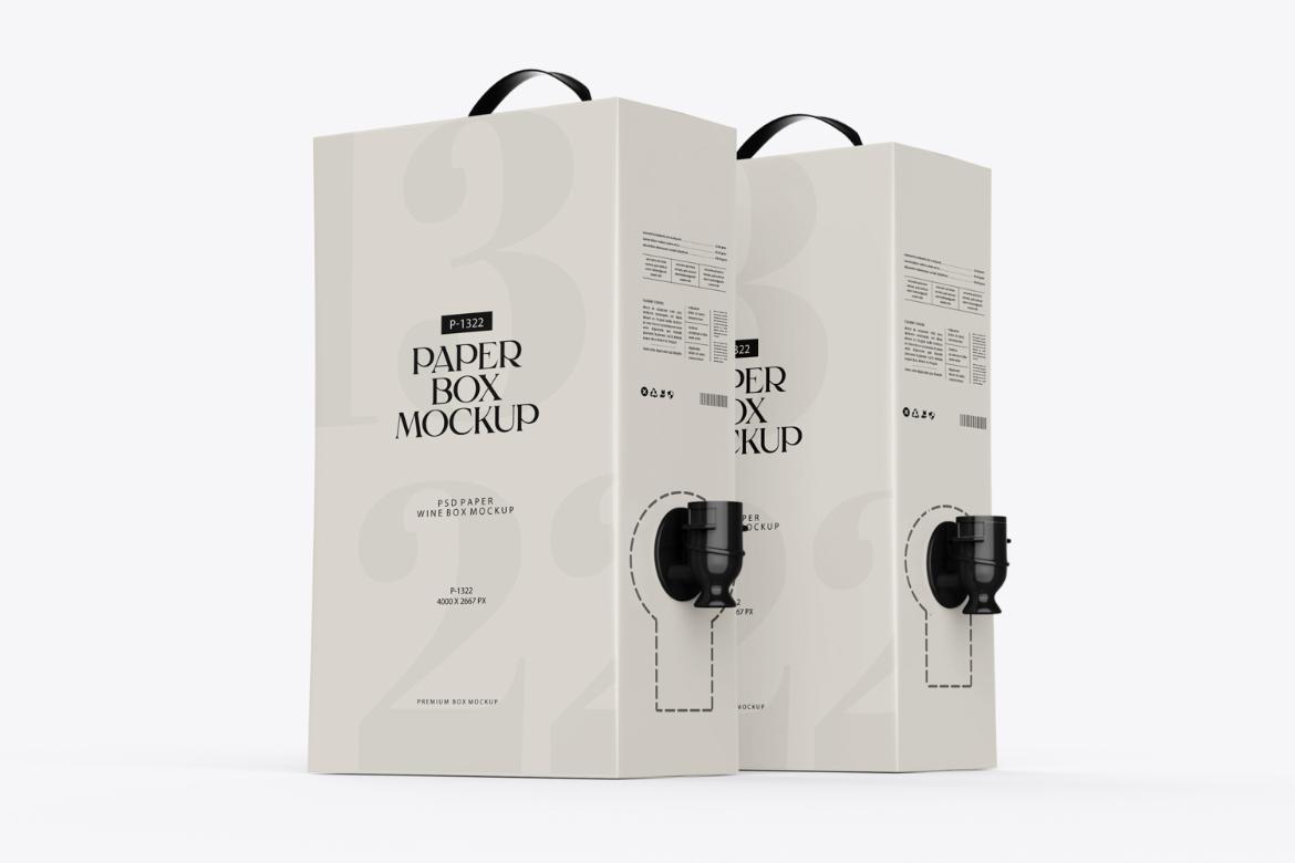 Paper Box with Juice Dispenser PSD Mockup