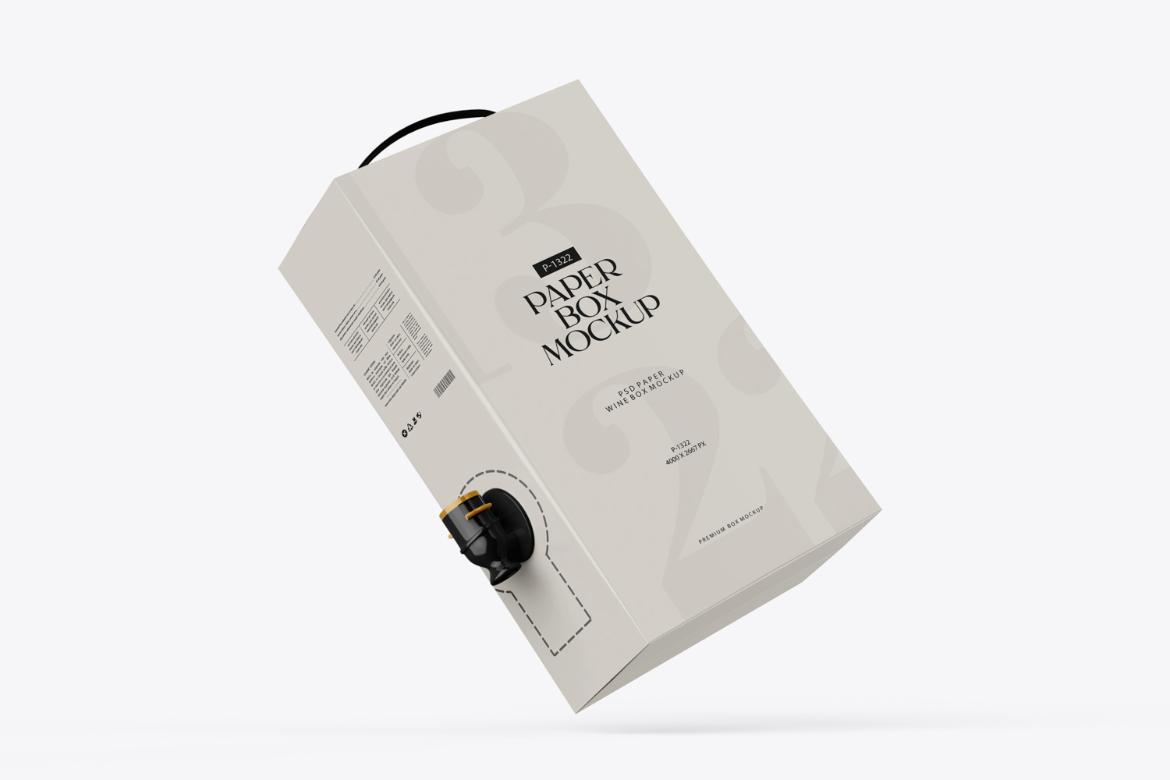 Paper Box with Juice Dispenser PSD Mockup