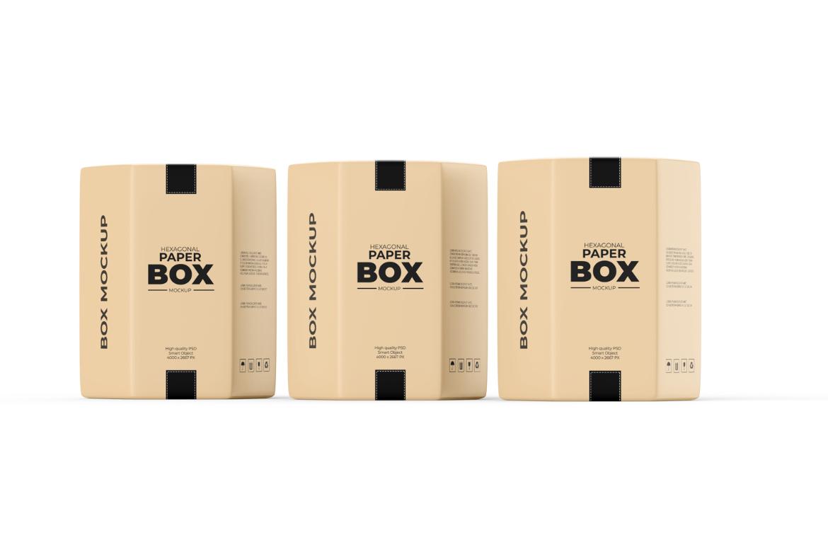 Custom Hexagonal Paper Box Mockup
