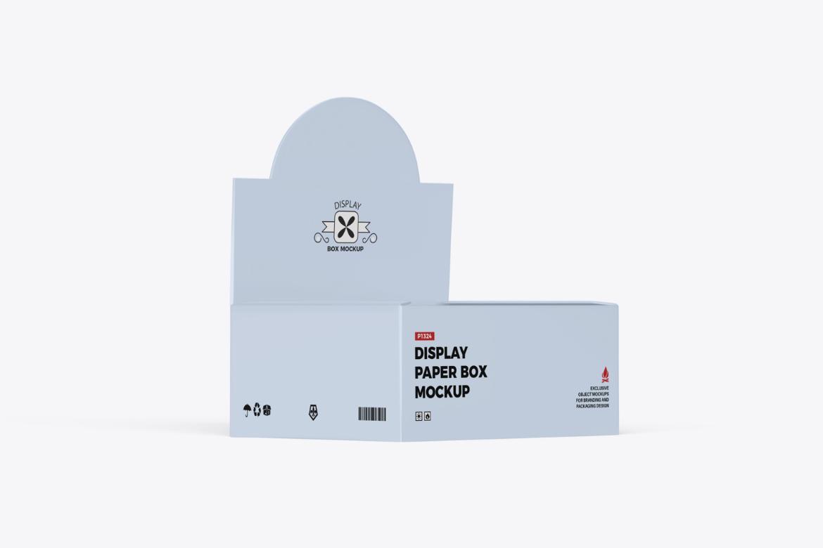 Opened Kraft Box Display Mockup