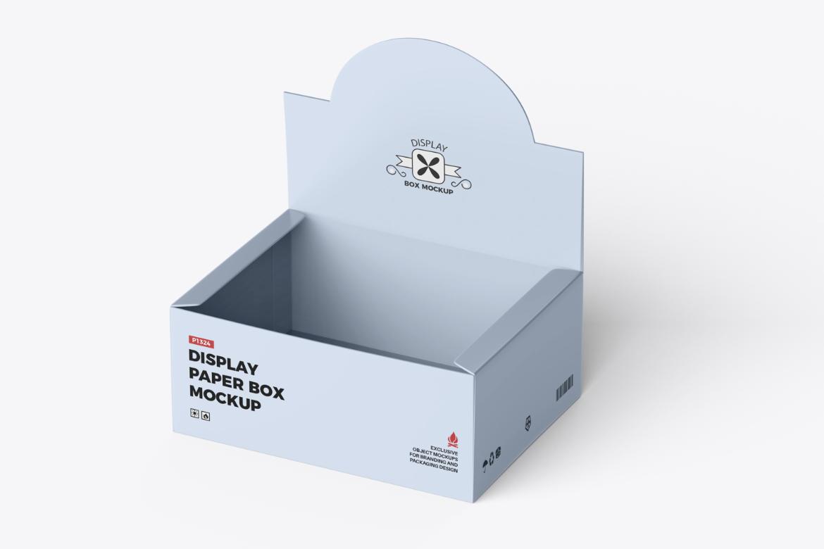 Opened Kraft Box Display Mockup