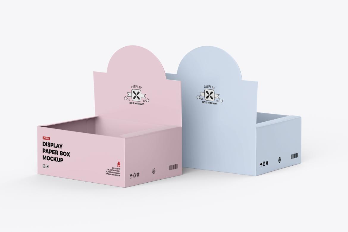 Opened Kraft Box Display Mockup