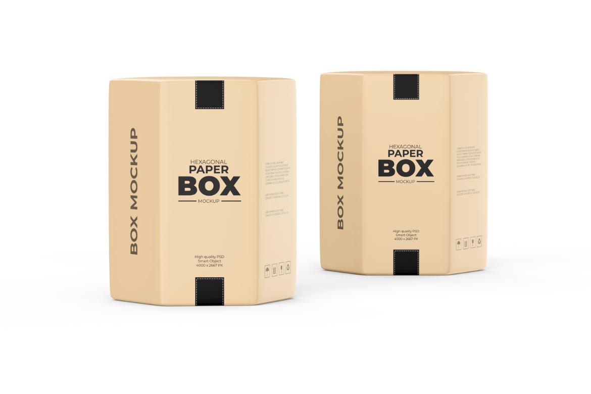 Custom Hexagonal Paper Box Mockup