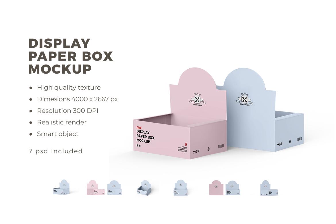 Opened Kraft Box Display Mockup