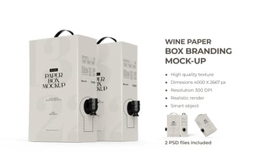 Paper Box with Juice Dispenser PSD Mockup