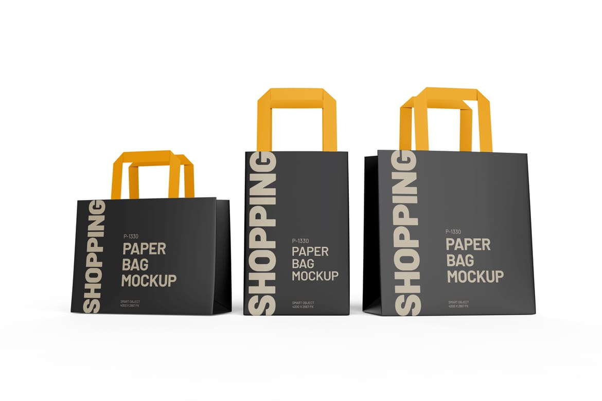 Kraft Paper Shopping Bag PSD Mockup