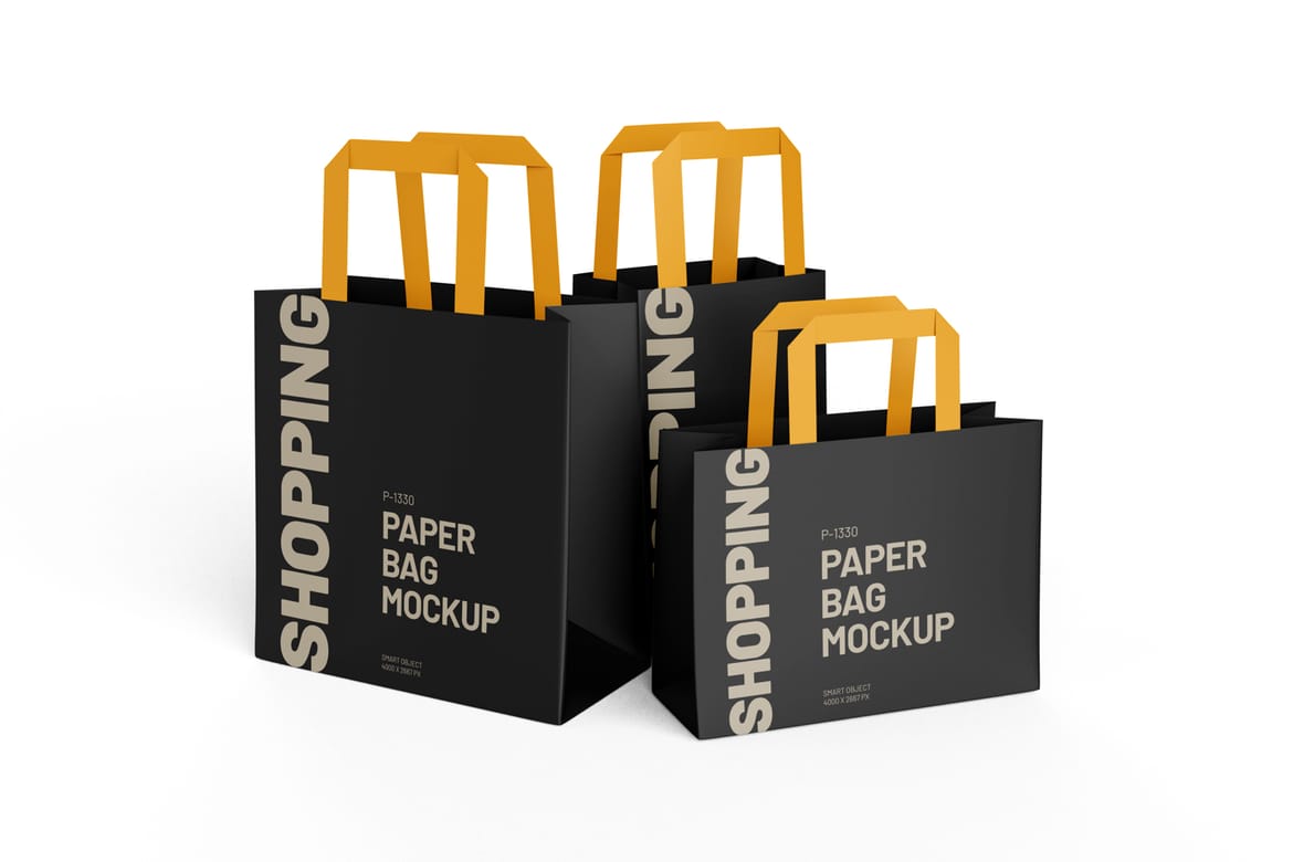 Kraft Paper Shopping Bag PSD Mockup