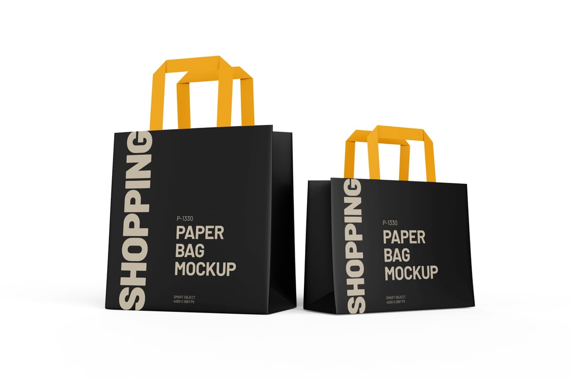 Kraft Paper Shopping Bag PSD Mockup