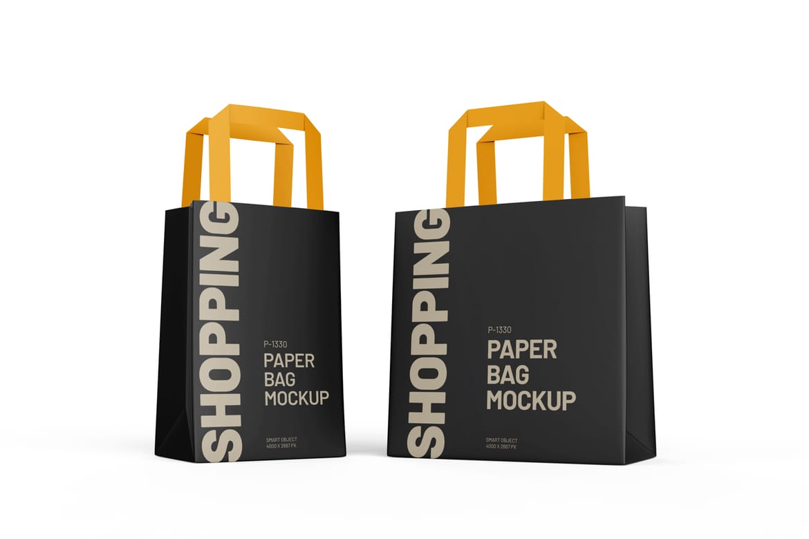 Kraft Paper Shopping Bag PSD Mockup