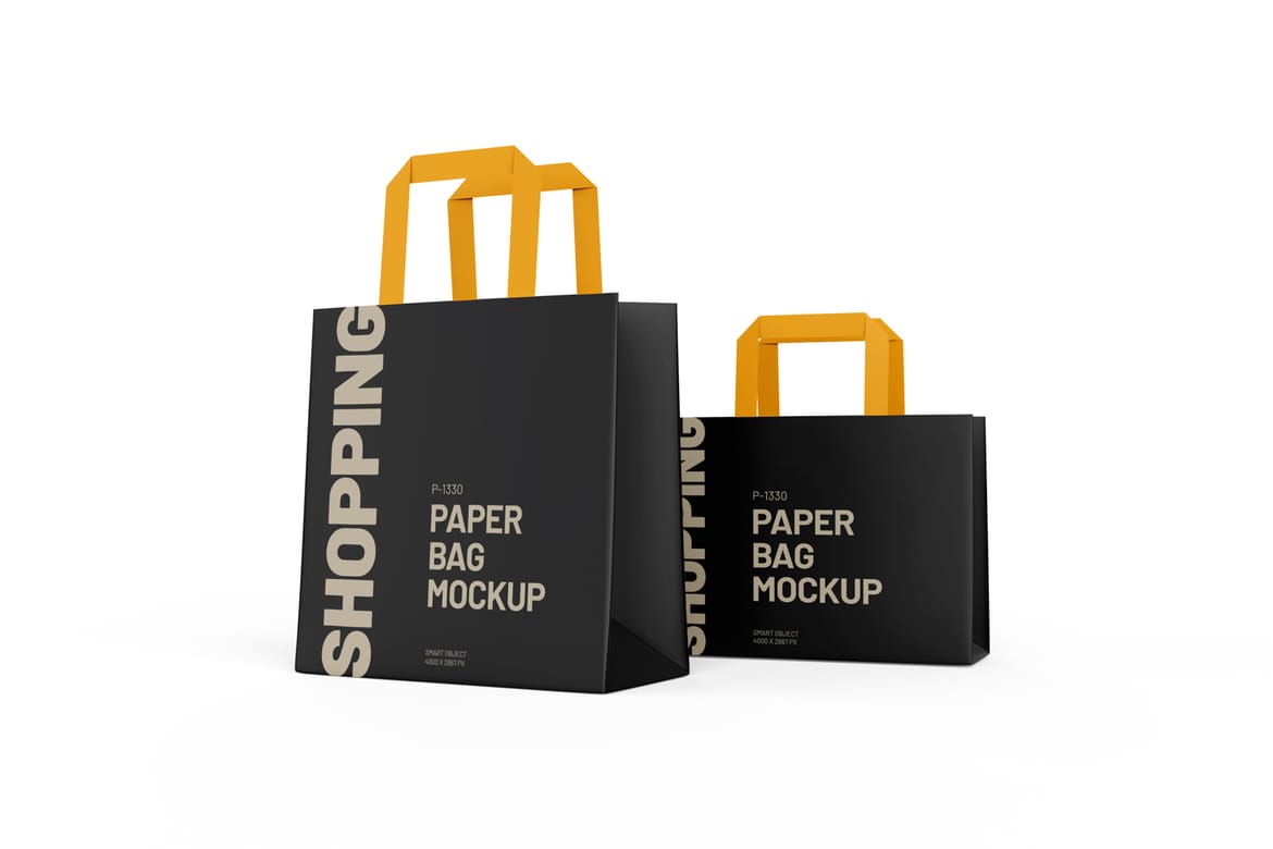 Kraft Paper Shopping Bag PSD Mockup