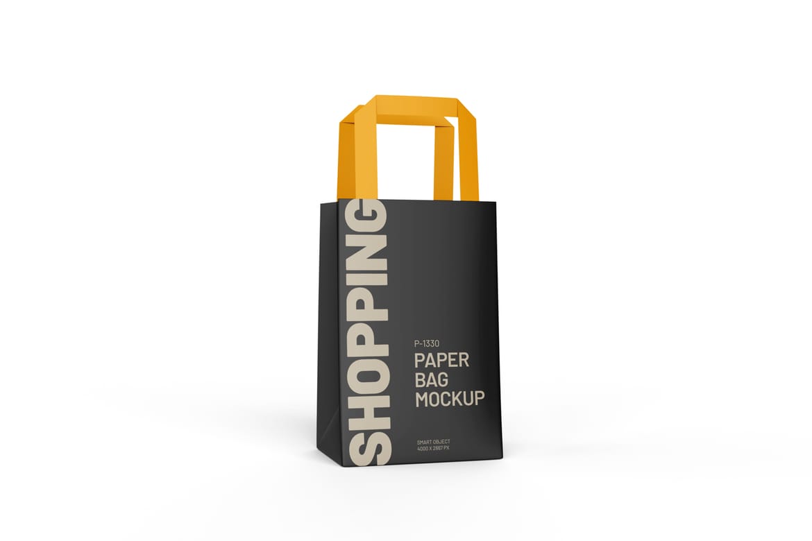 Kraft Paper Shopping Bag PSD Mockup