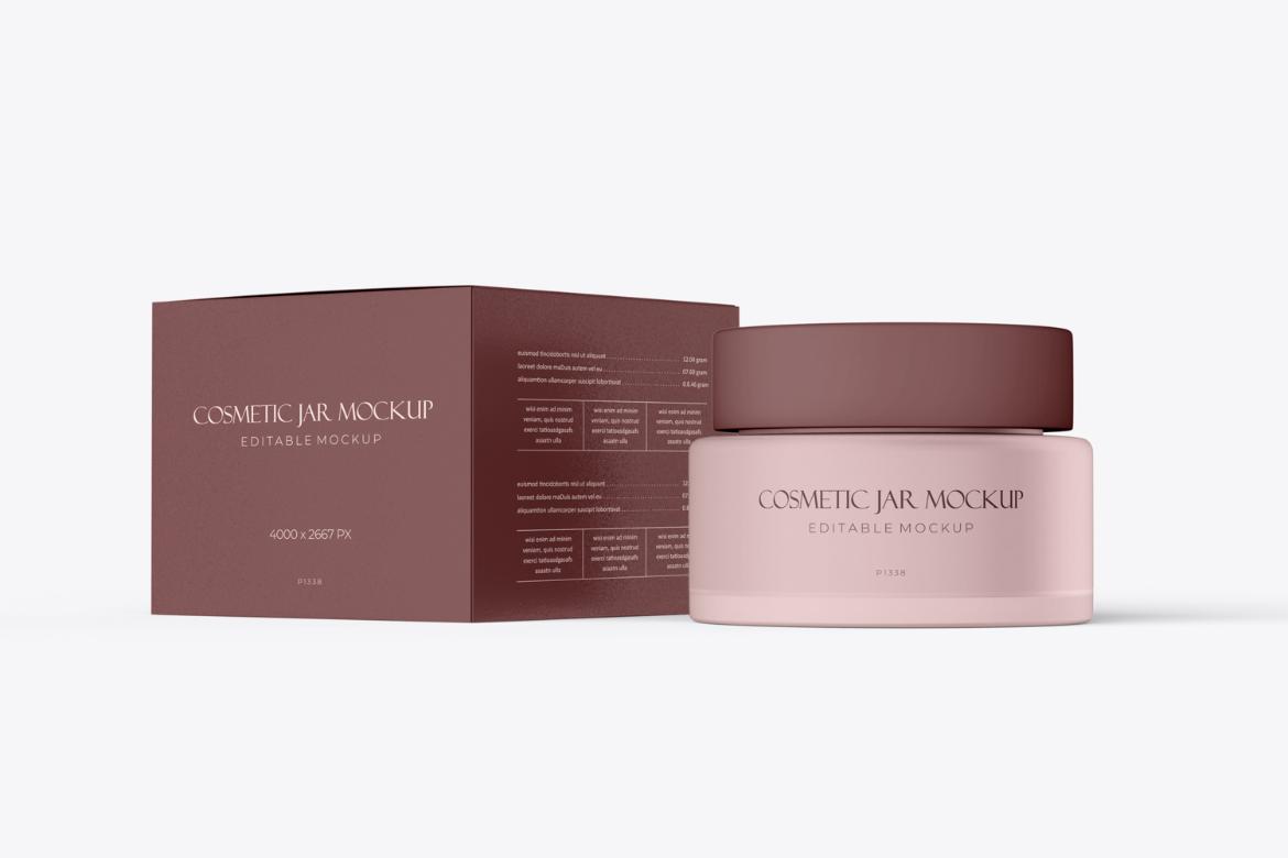 Cosmetic Jar and Box PSD Mockup