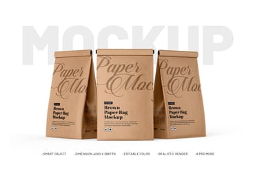 Paper Packaging Pouch Bag PSD Mockup