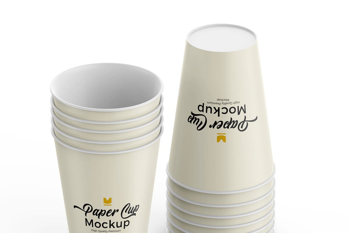 Stacked Paper Coffee Cup Mockup