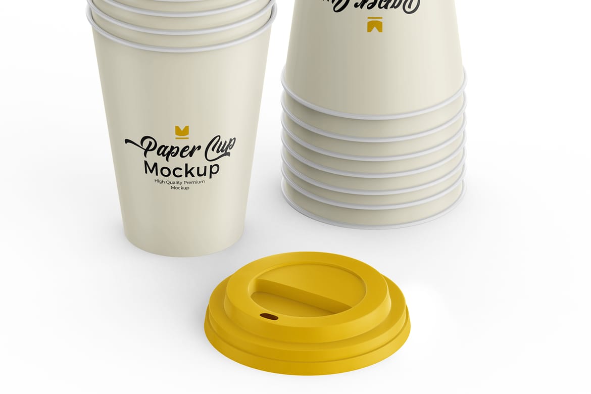Stacked Paper Coffee Cup Mockup