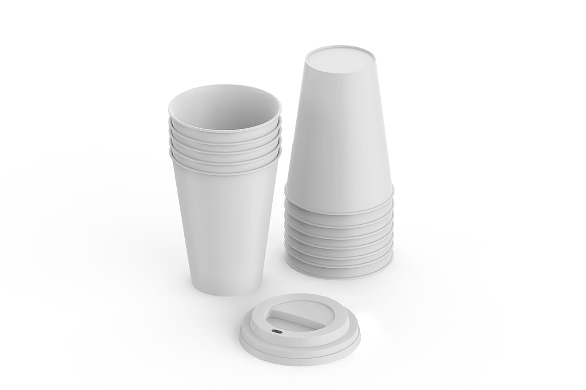 Stacked Paper Coffee Cup Mockup