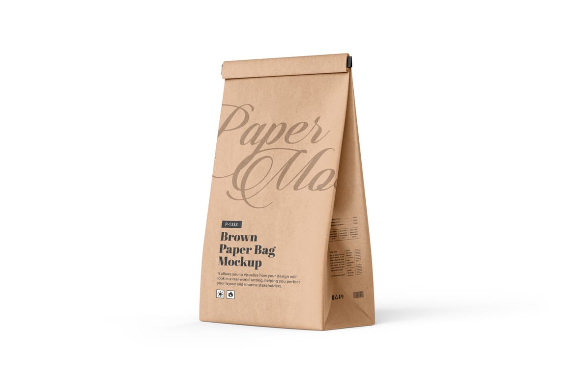 Paper Packaging Pouch Bag PSD Mockup