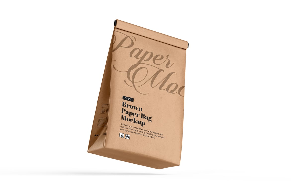 Paper Packaging Pouch Bag PSD Mockup