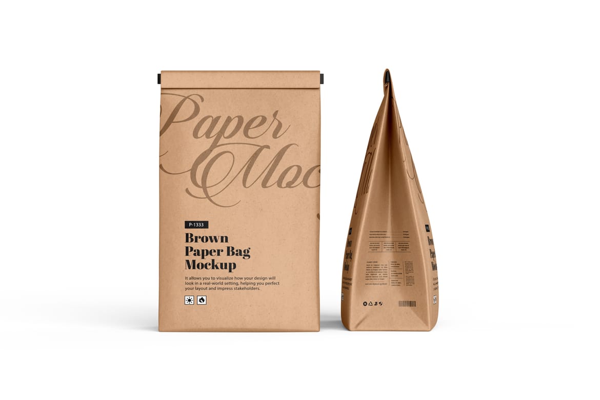 Paper Packaging Pouch Bag PSD Mockup