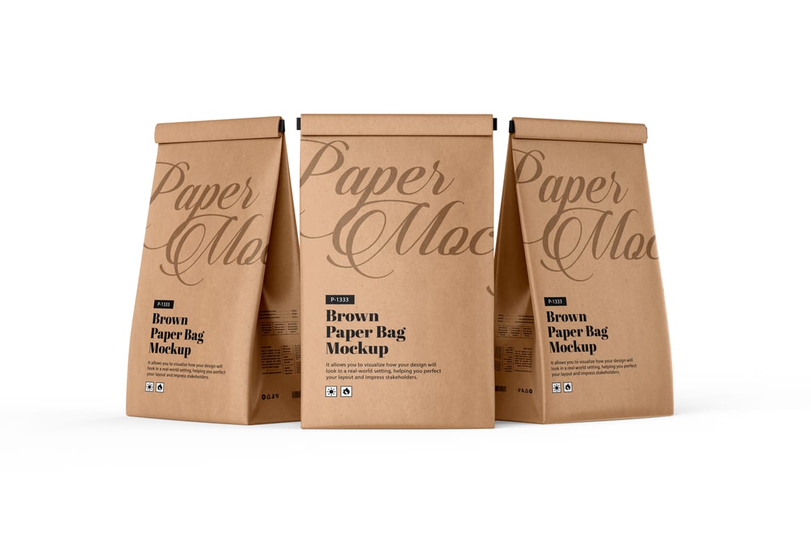 Paper Packaging Pouch Bag PSD Mockup