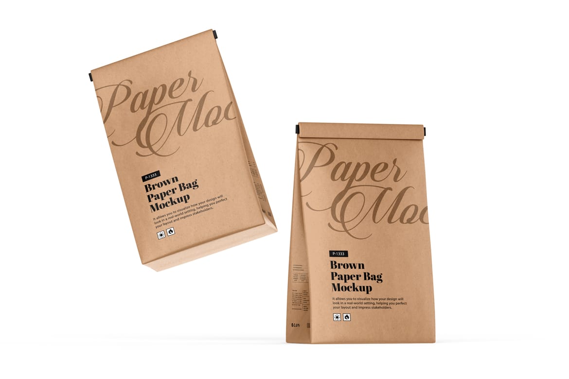 Paper Packaging Pouch Bag PSD Mockup